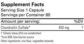 Karuna Health Chondroitin Sulfate 400 mg Ingredients
