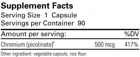 Karuna Health Chromium Picolinate 500 mcg Ingredients
