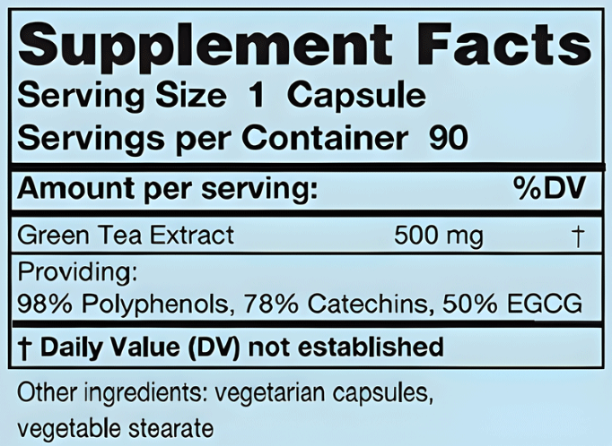 Karuna Health Green Tea 500 mg Ingredients