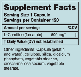 Karuna Health L-Carnitine 500 mg Ingredients