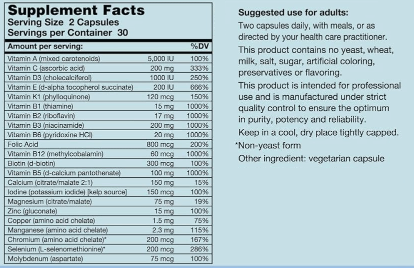 Karuna Health Maxxum Basic Ingredients