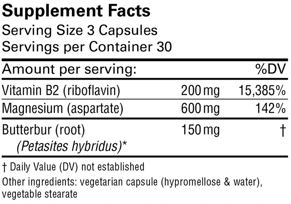 Karuna Health MigraMAXX Ingredients