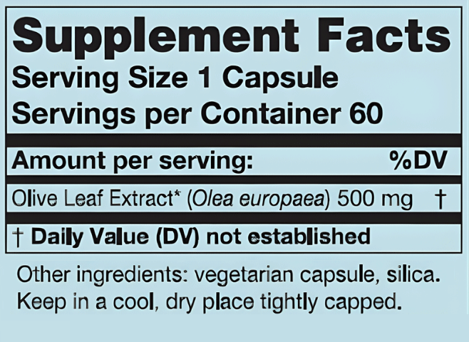 Karuna Health Olive Leaf 500 mg Ingredients