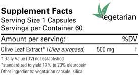 Karuna Health Olive Leaf 500 mg Ingredients