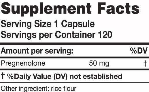 Karuna Health Pregnenolone 50 mg Ingredients