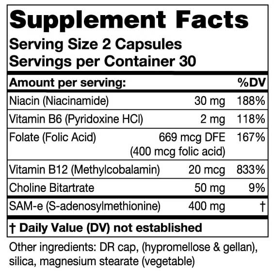 Karuna Health SAM-e Plus Ingredients