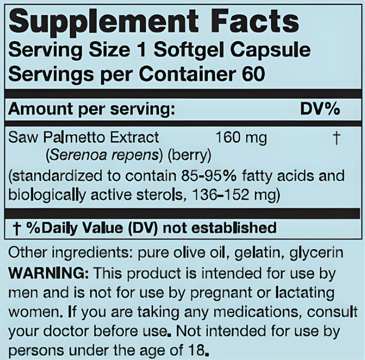 Karuna Health Saw Palmetto Ingredients