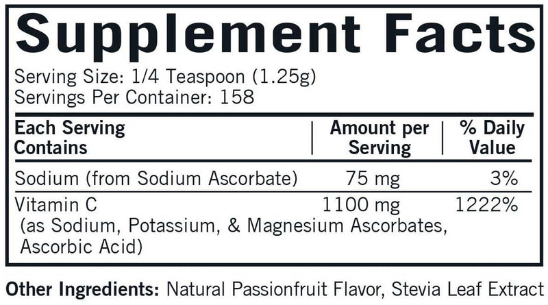 Kirkman Buffered Vitamin C Powder Ingredients 