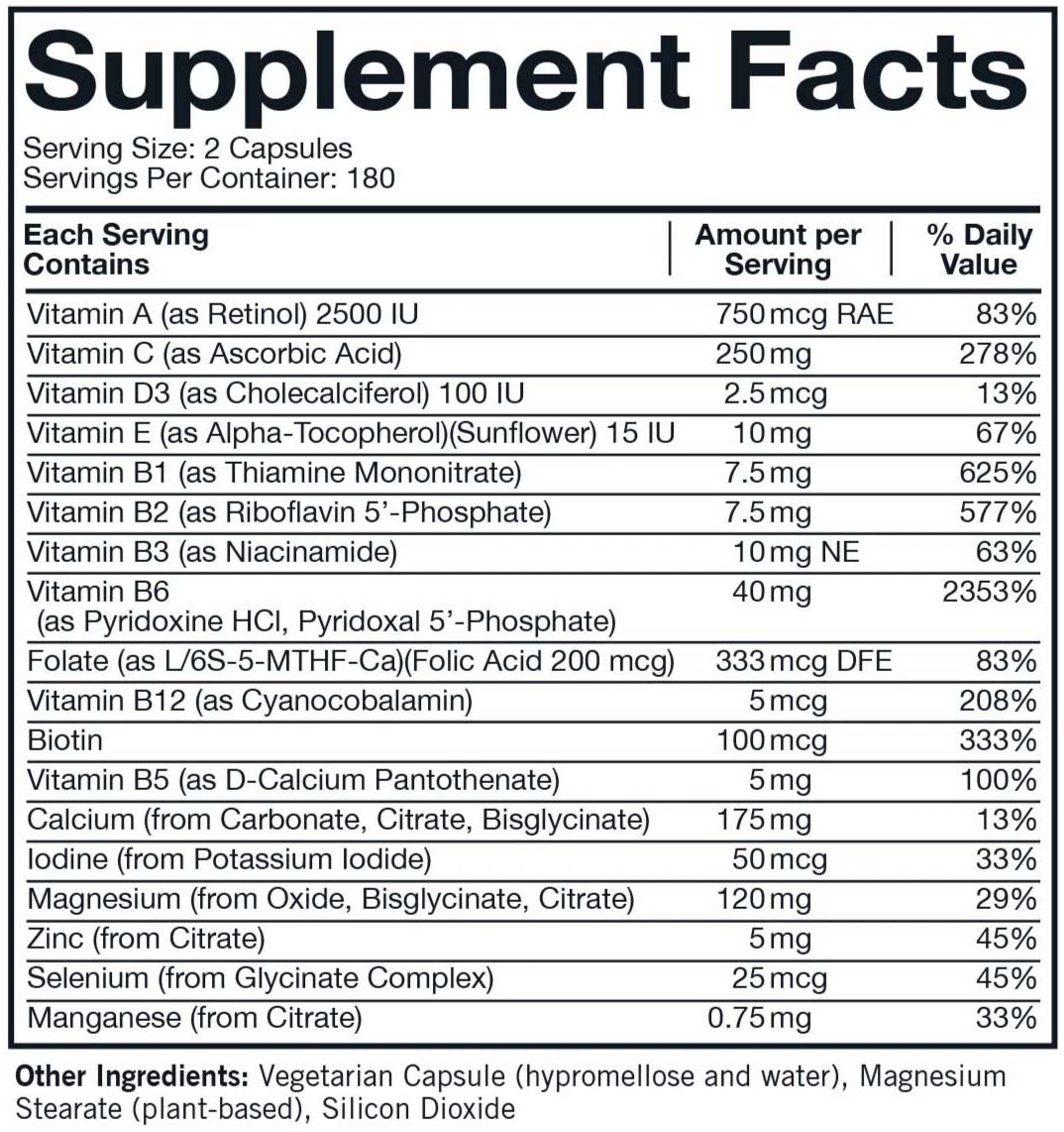 Kirkman Super Nu-Thera Capsules Ingredients