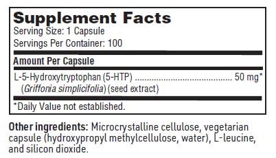 Klaire Labs 5-HTP 50 mg Ingredients