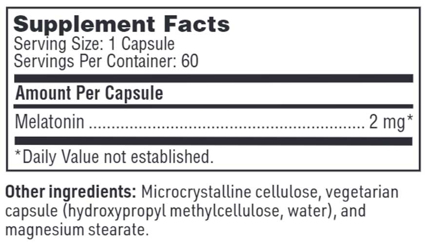 Klaire Labs Melatonin-SR 2mg Ingredients