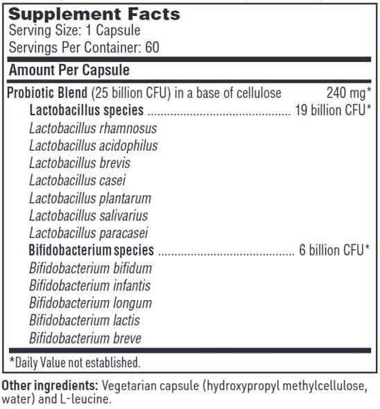 Klaire Labs Ther-Biotic® LactoPrime™ Plus Ingredients