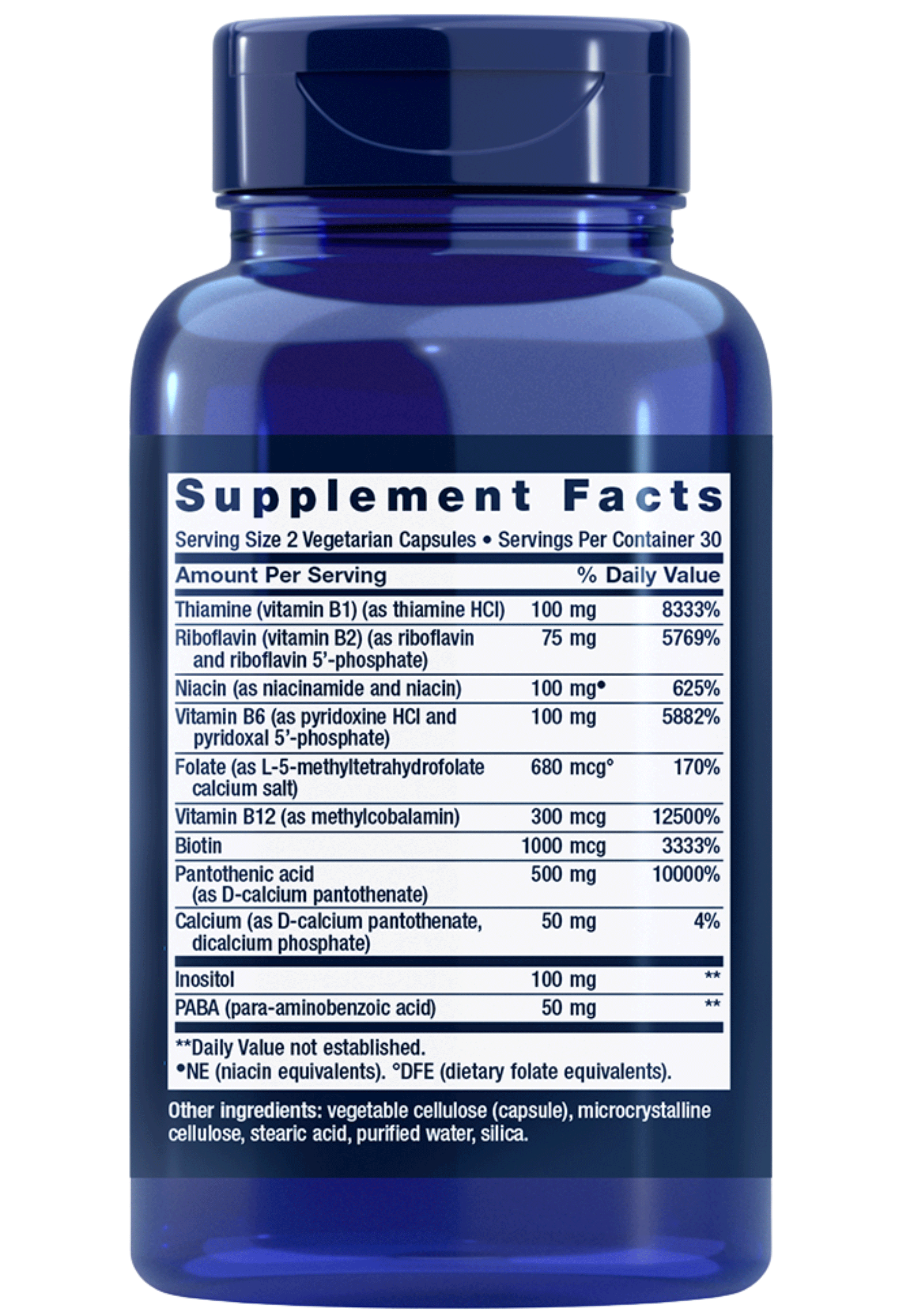 Life Extension BioActive Complete B-Complex Ingredients