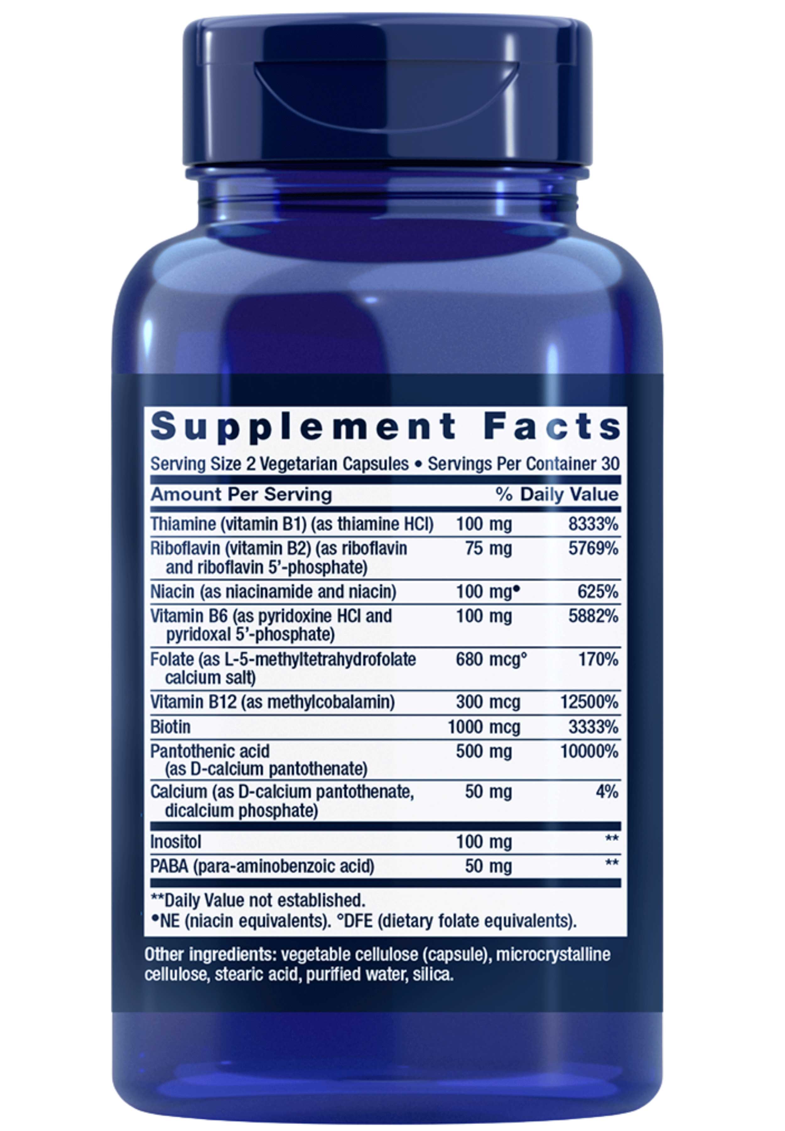 Life Extension BioActive Complete B-Complex Ingredients