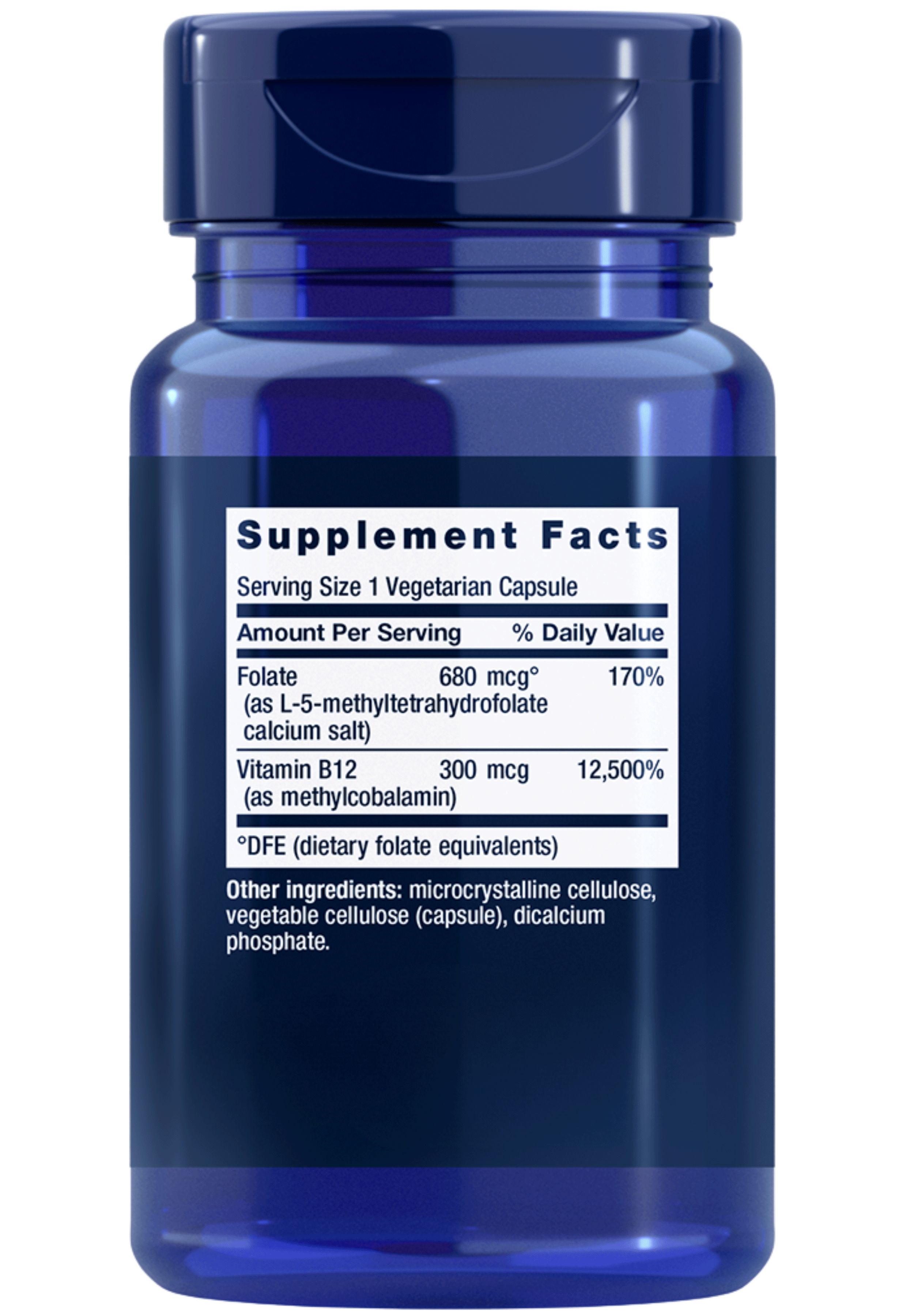 Life Extension BioActive Folate & Vitamin B12 Ingredients