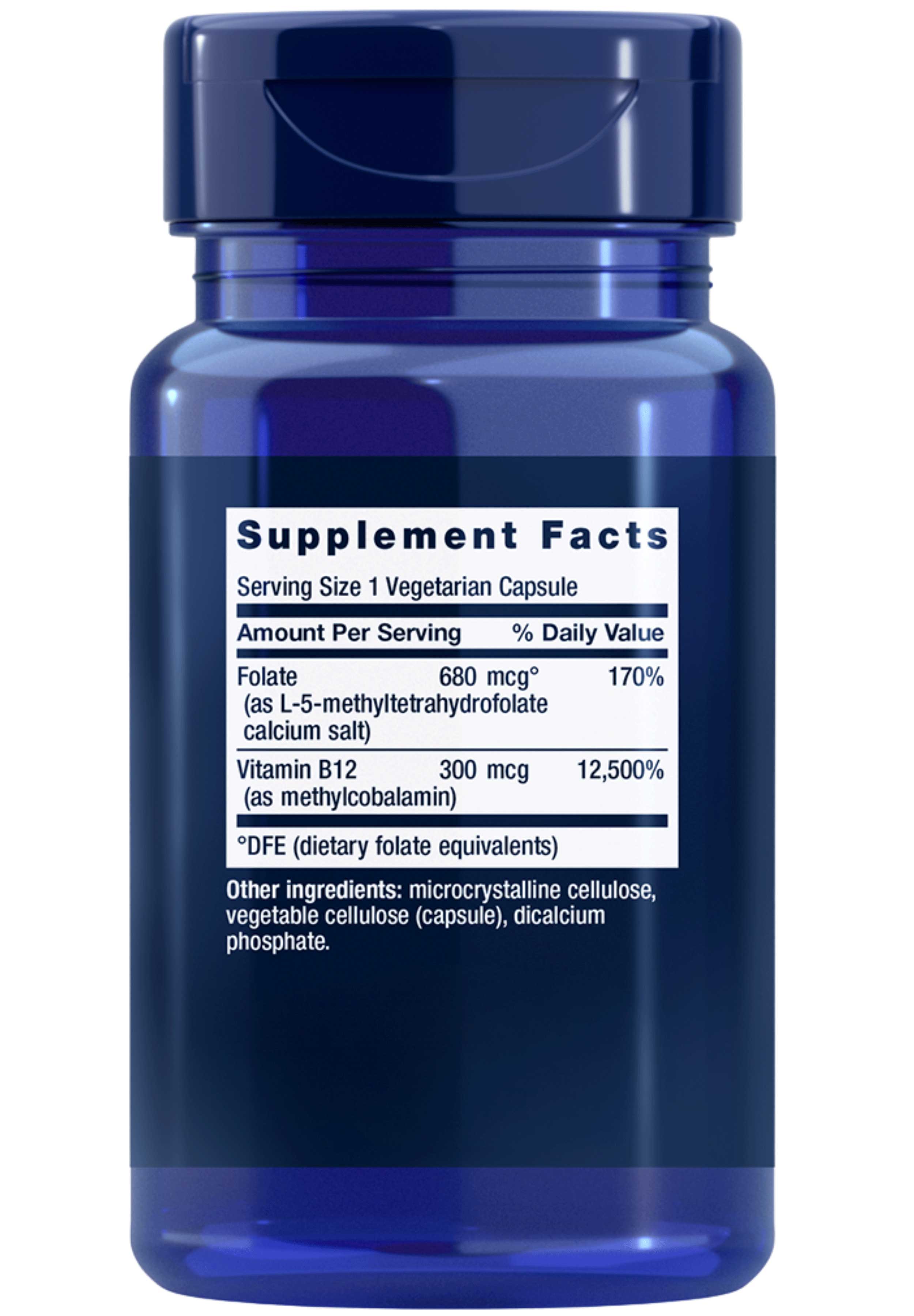 Life Extension BioActive Folate & Vitamin B12 Ingredients