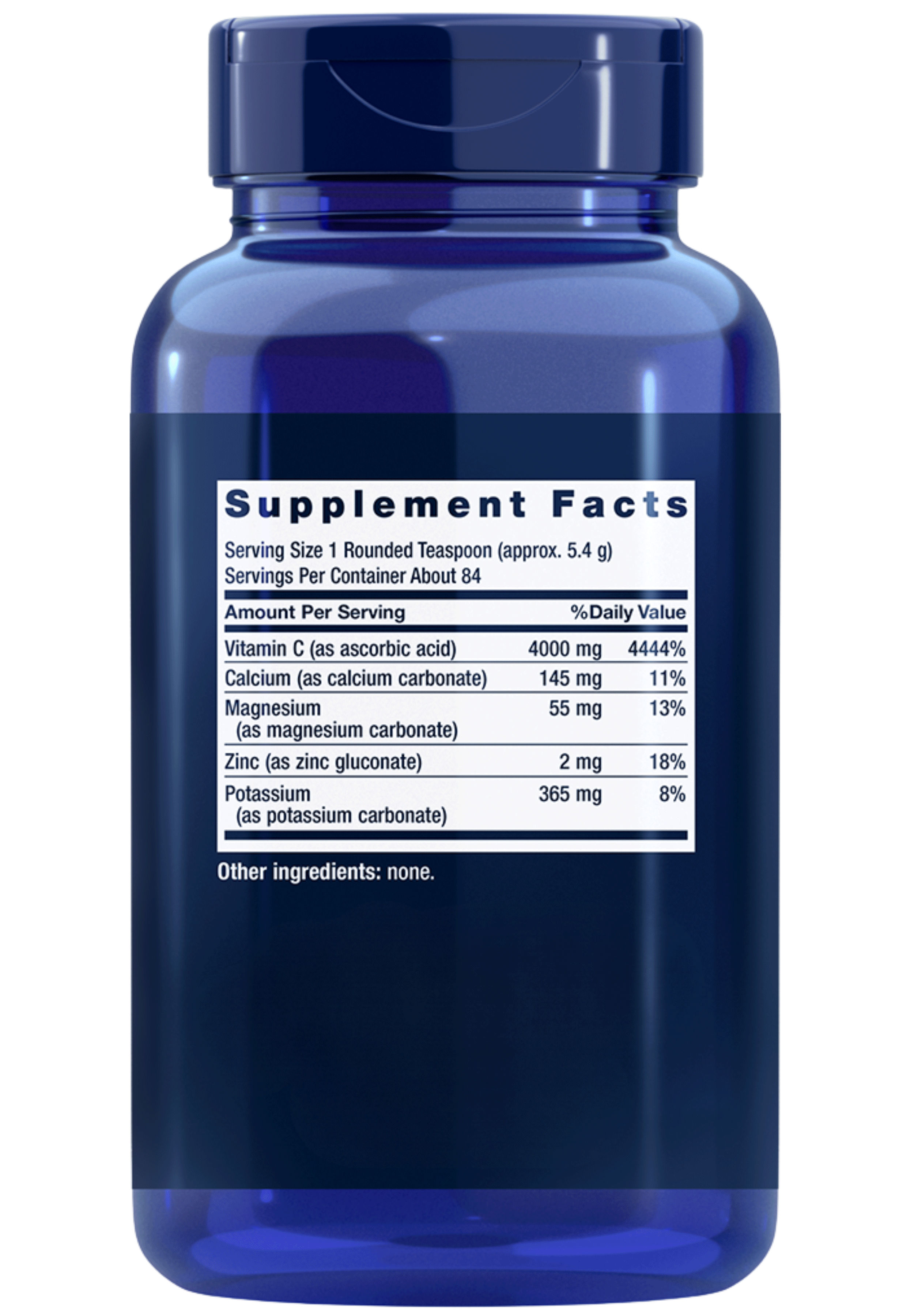 Life Extension Buffered Vitamin C Powder Ingredients