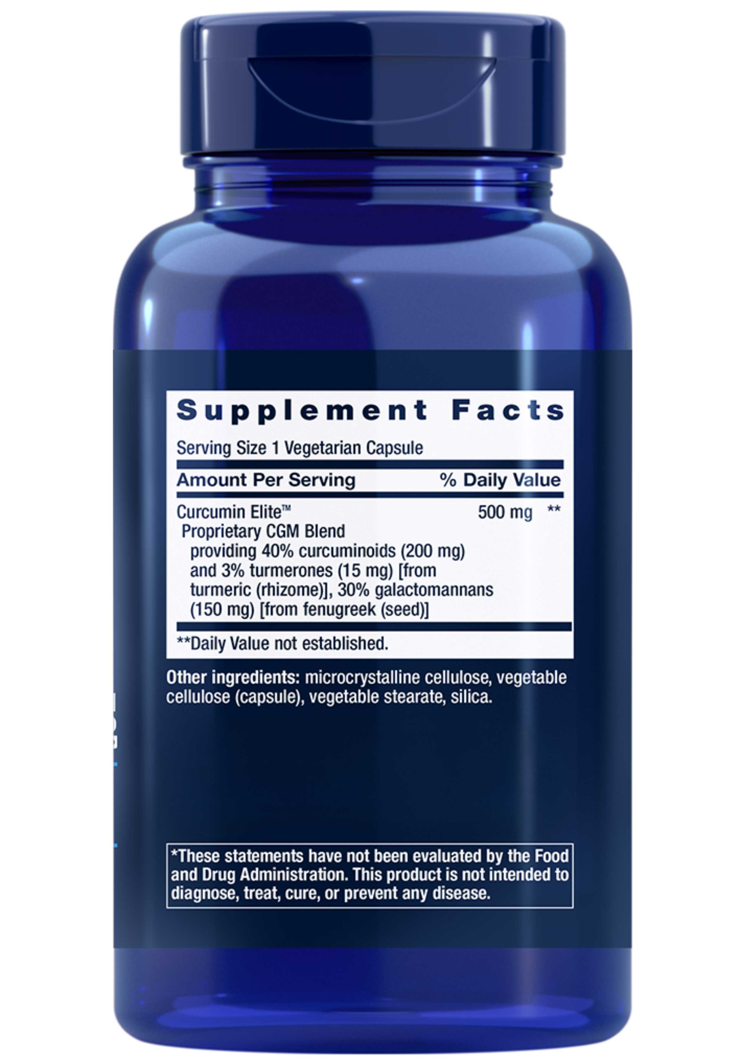Life Extension Curcumin Elite Turmeric Extract Ingredients