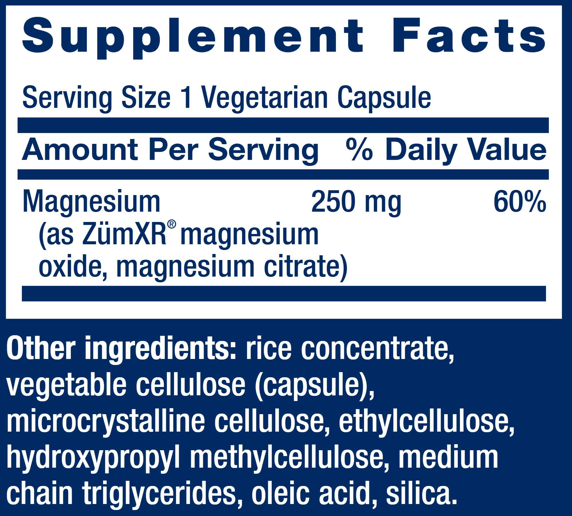 Life Extension Extend-Release Magnesium Ingredients