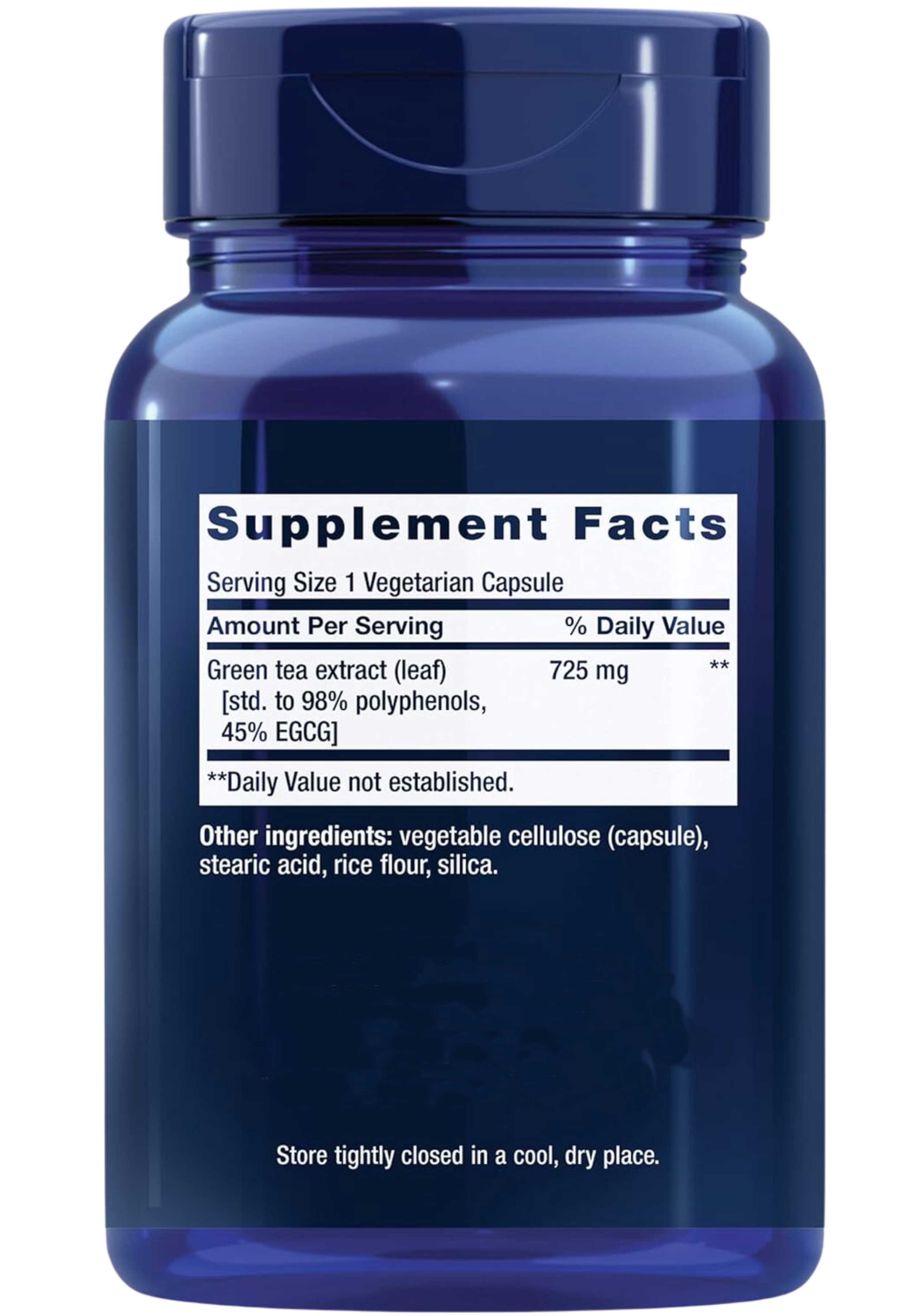 Life Extension Lightly Caffeinated Mega Green Tea Extract Ingredients