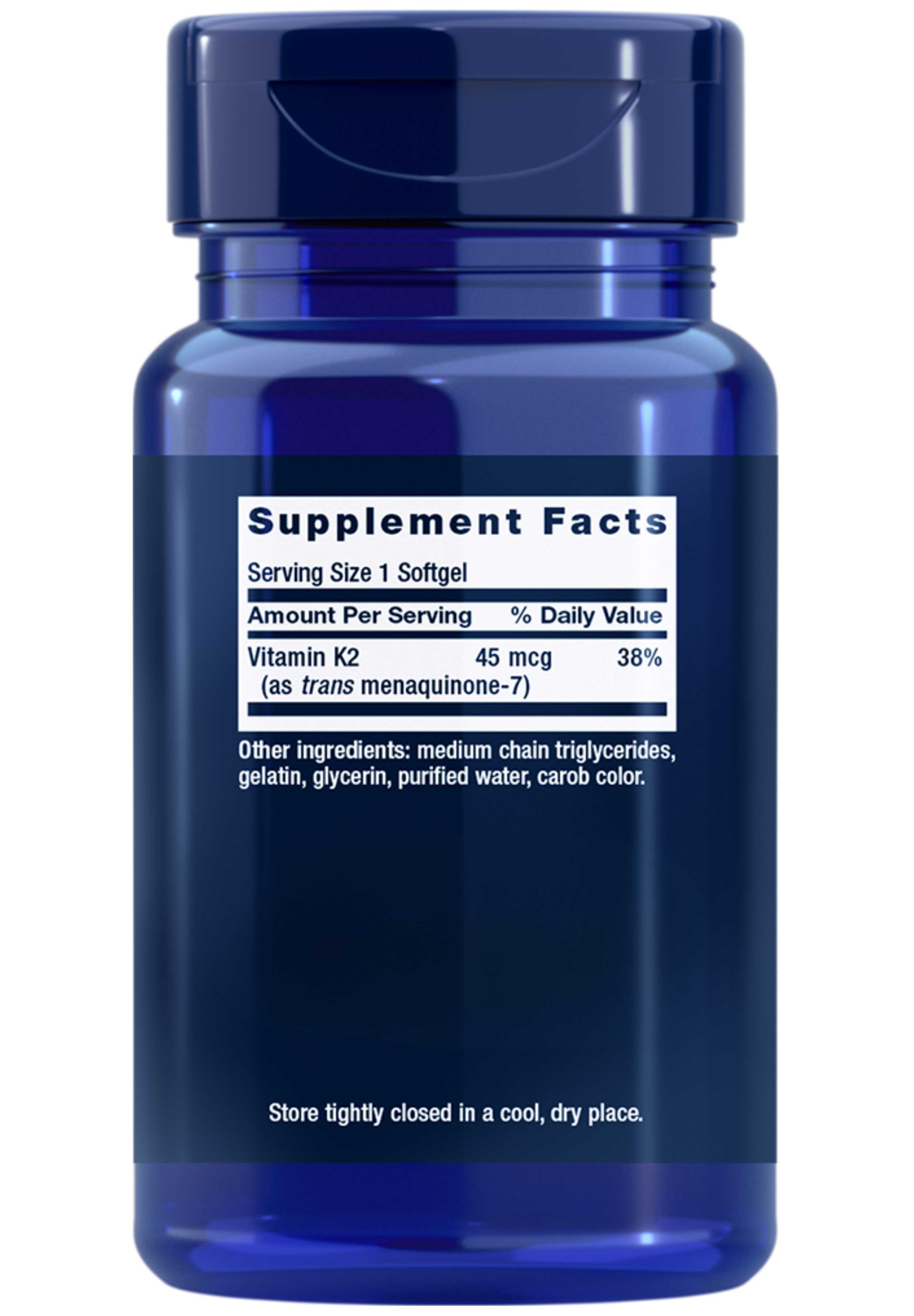 Life Extension Low Dose Vitamin K2 (MK-7) Ingredients