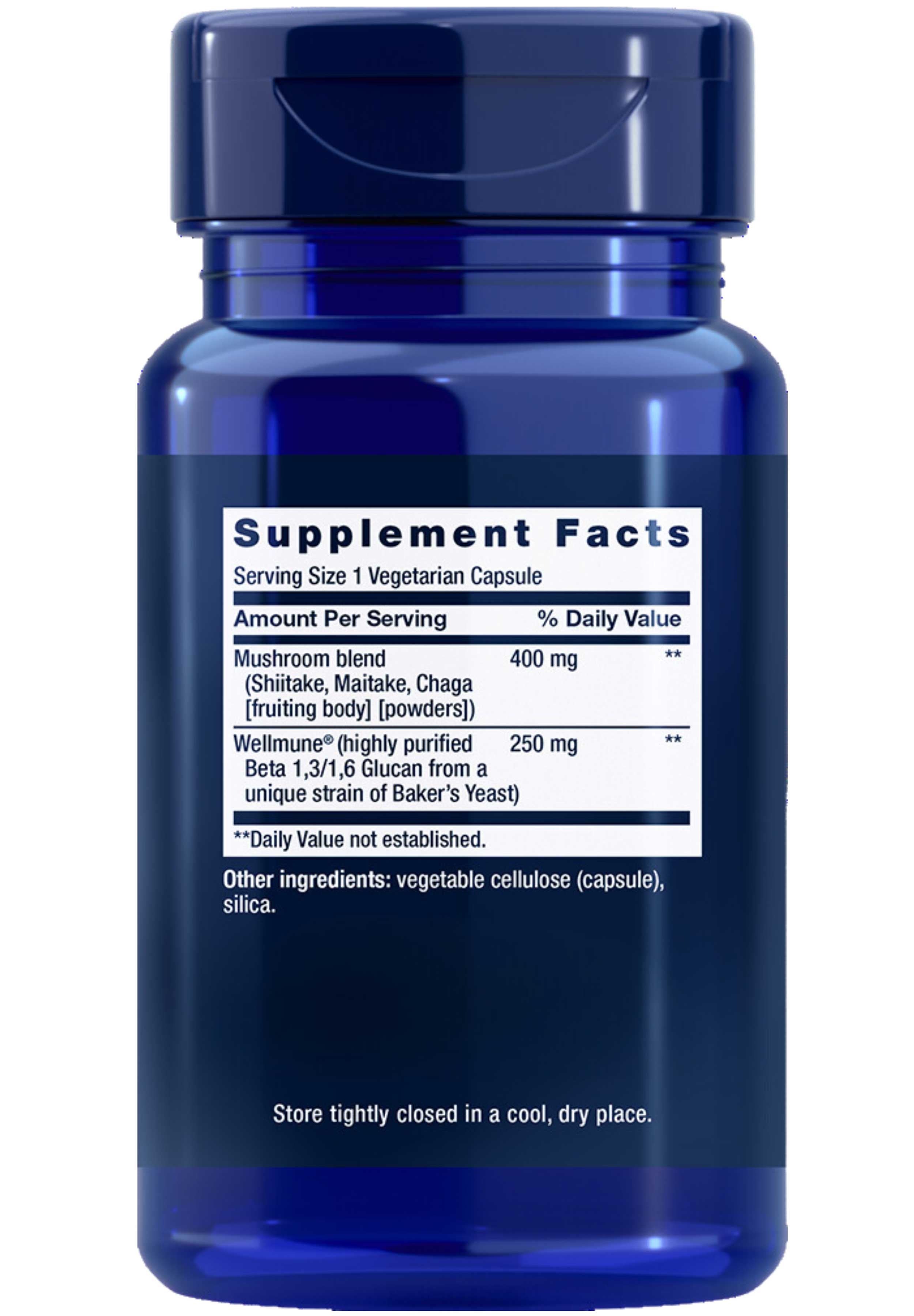 Life Extension Mushroom Immune with Beta Glucans Ingredients