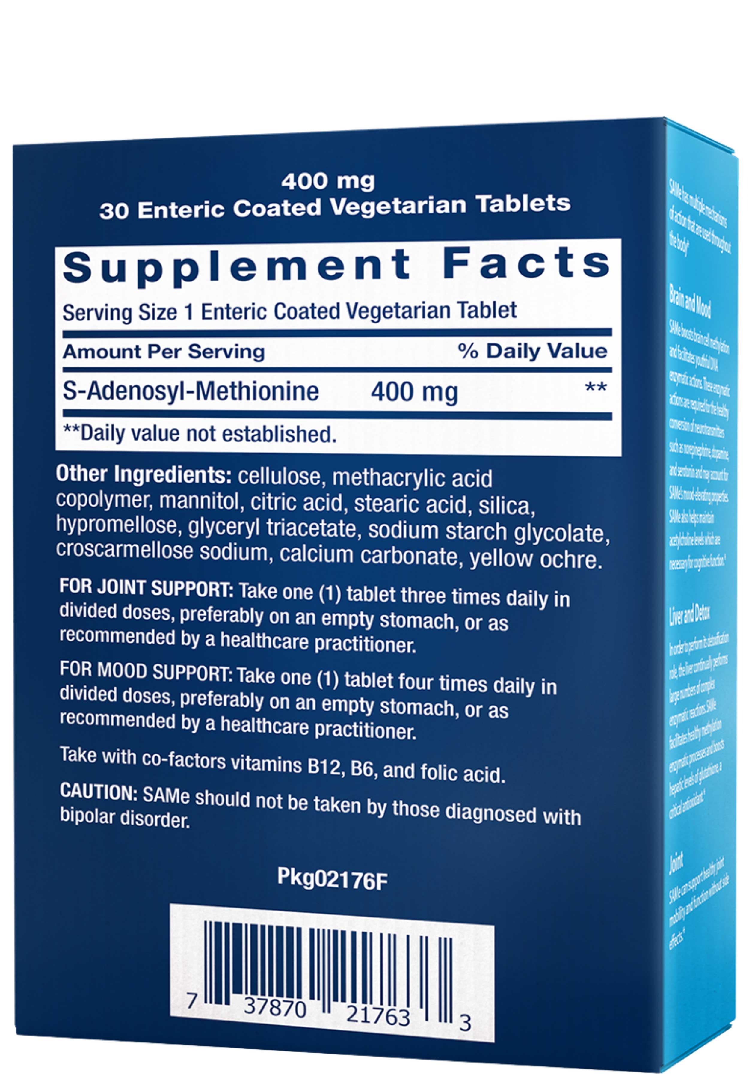 Life Extension SAMe Ingredients