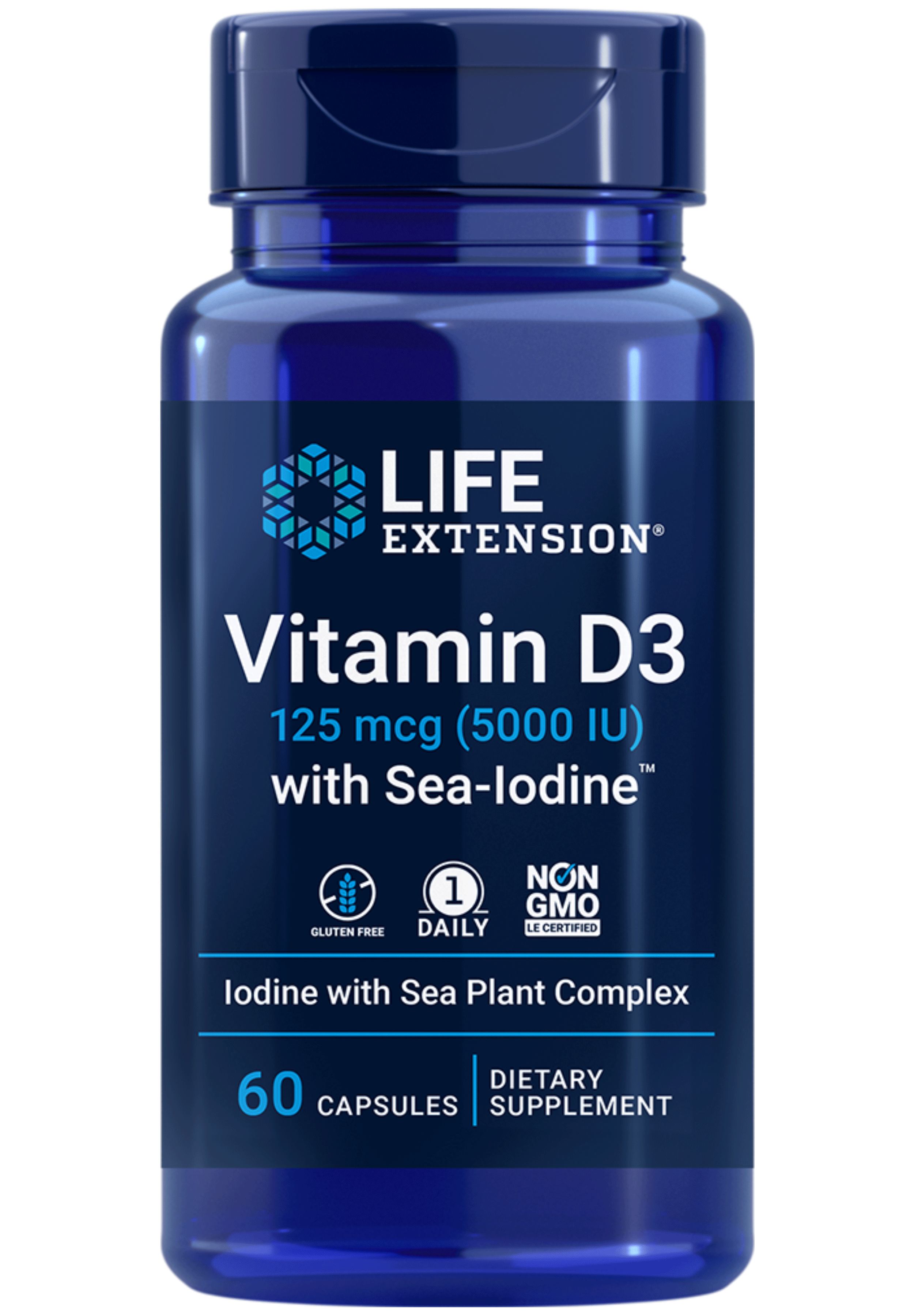 Life Extension Vitamin D3 (5000 IU) with Sea-Iodine