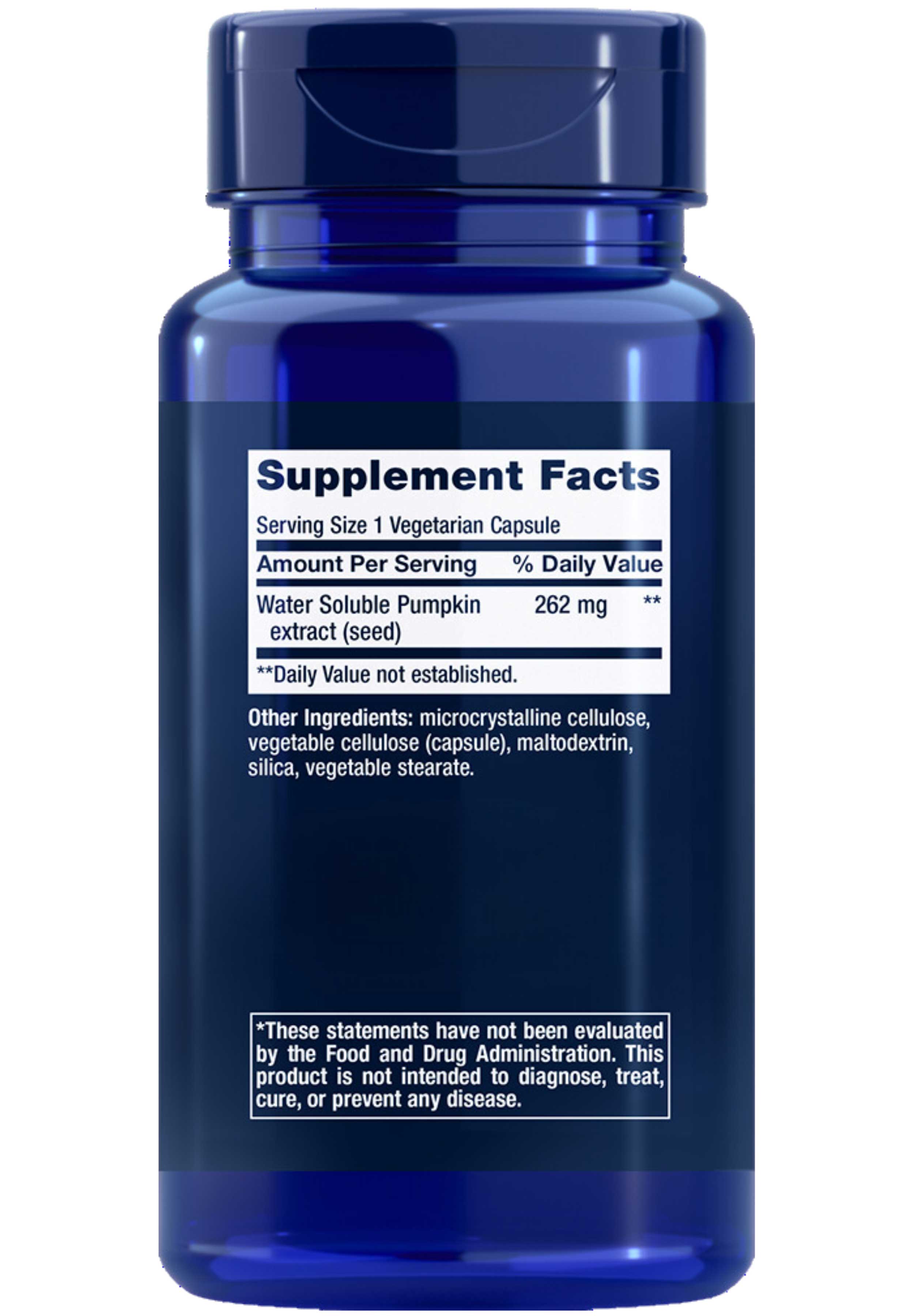 Life Extension Water-Soluble Pumpkin Seed Extract Ingredients