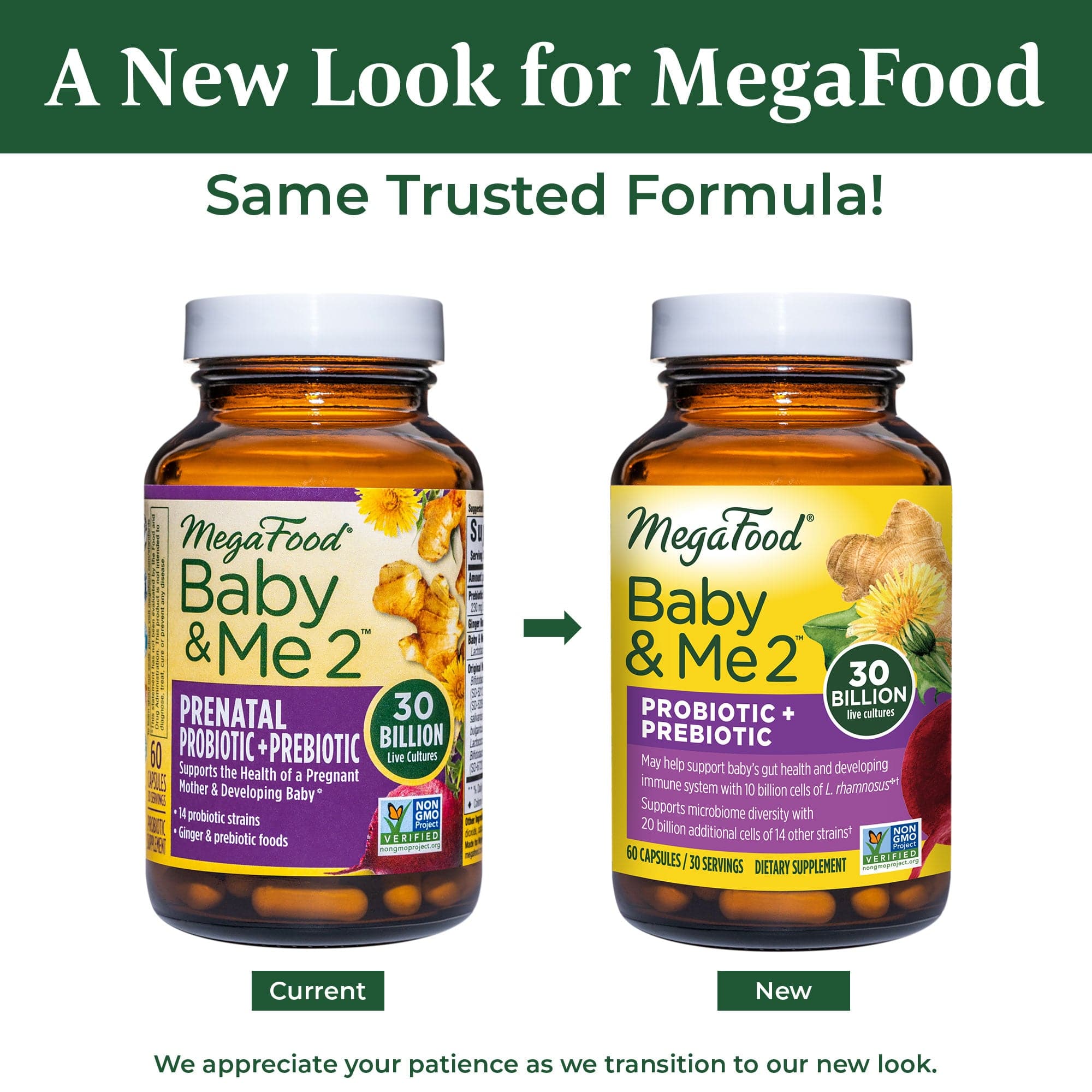 MegaFood Baby & Me 2 Prenatal Probiotic + Prebiotic