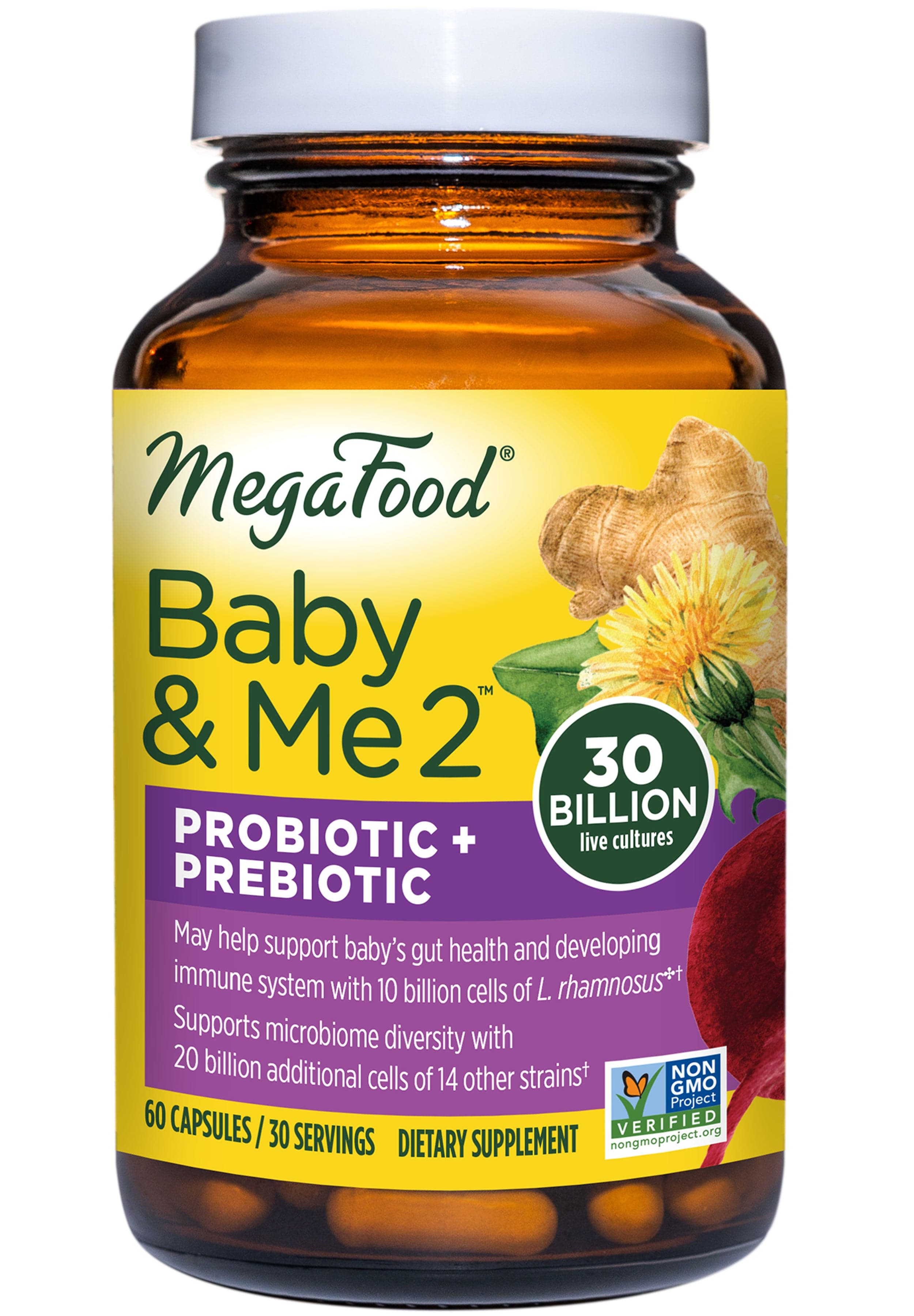 MegaFood Baby & Me 2 Prenatal Probiotic + Prebiotic