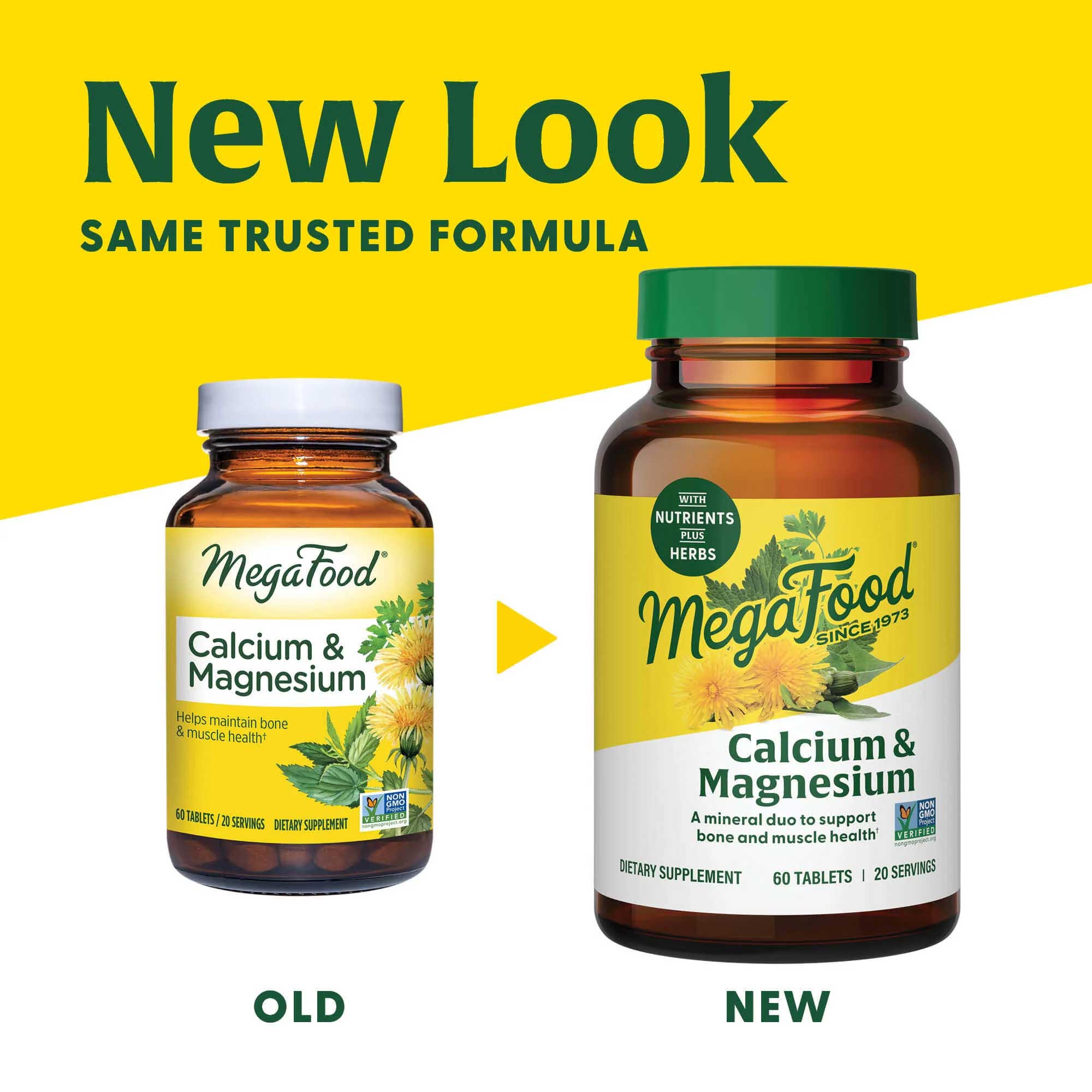 MegaFood Calcium and Magnesium New Look