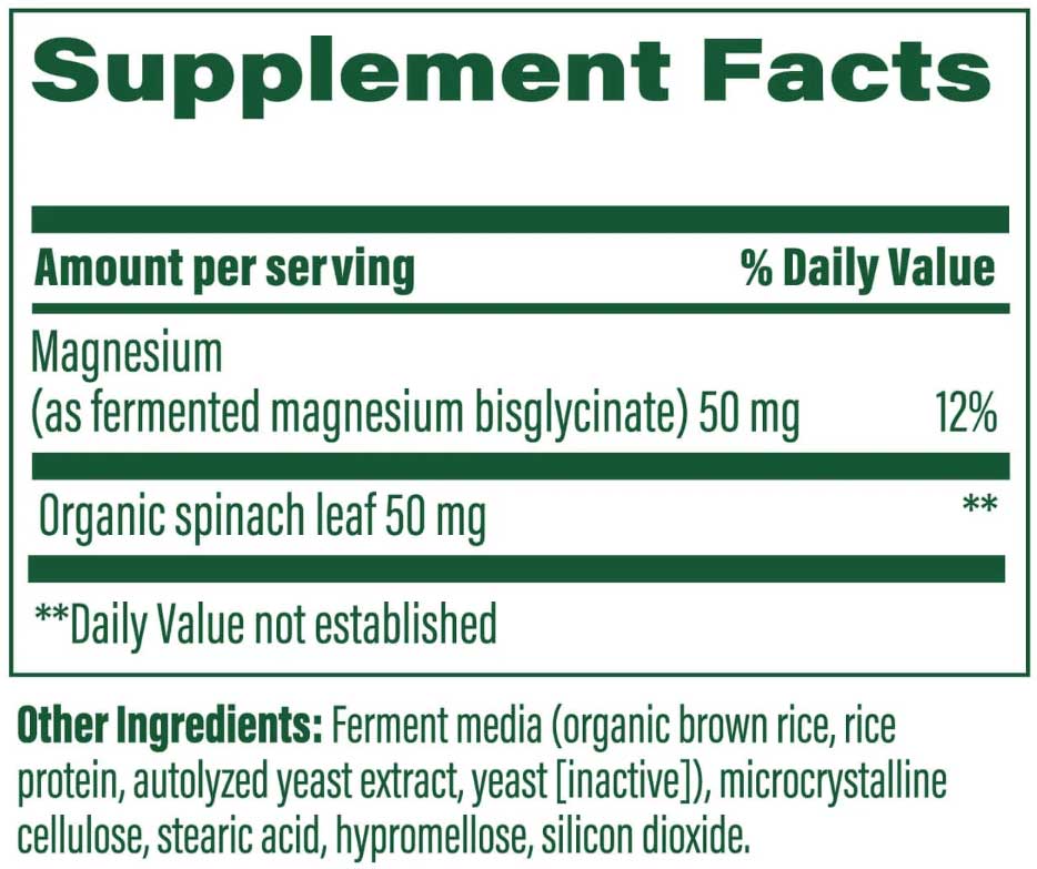 MegaFood Magnesium Ingredients