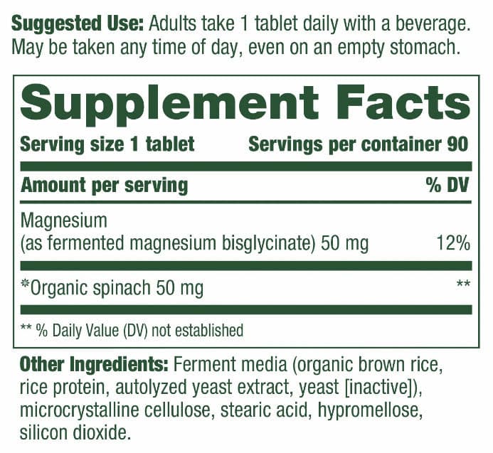 MegaFood Magnesium Ingredients