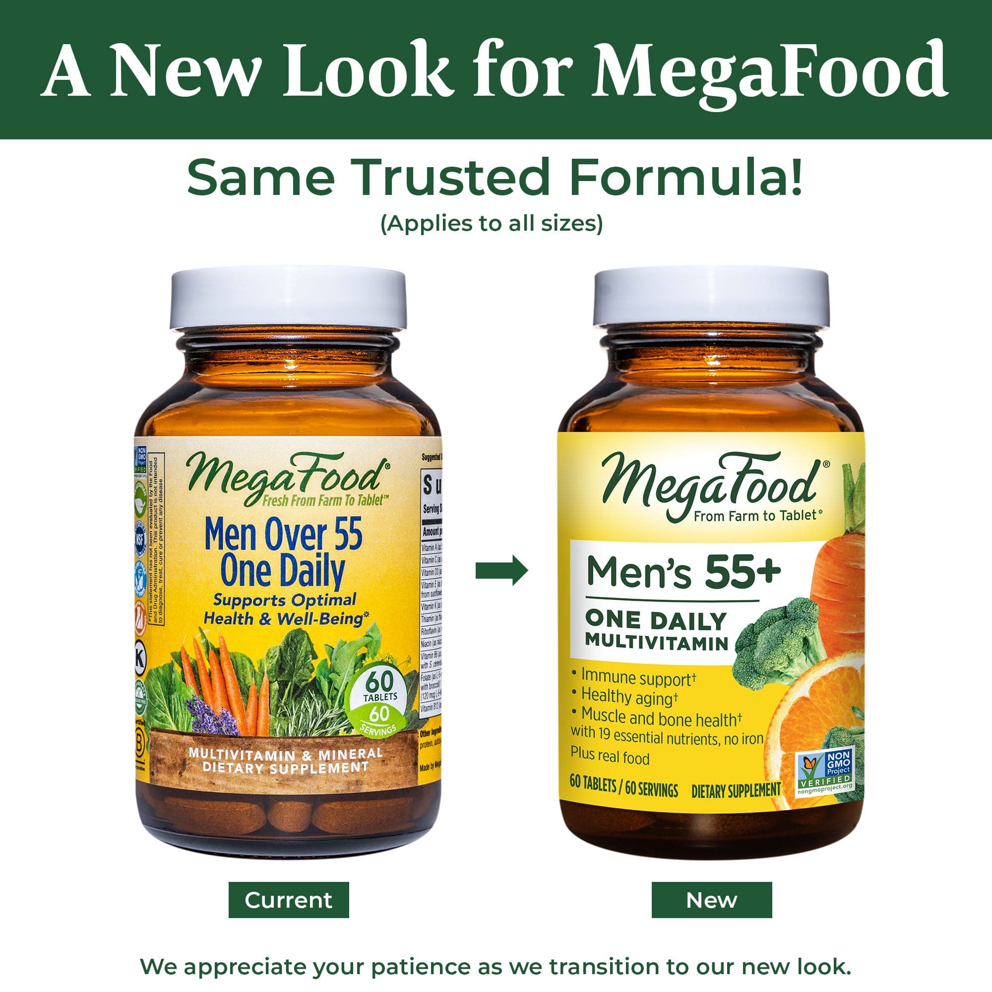 MegaFood Men's 55+ One Daily Multivitamin (Formerly Men Over 55 One Daily)