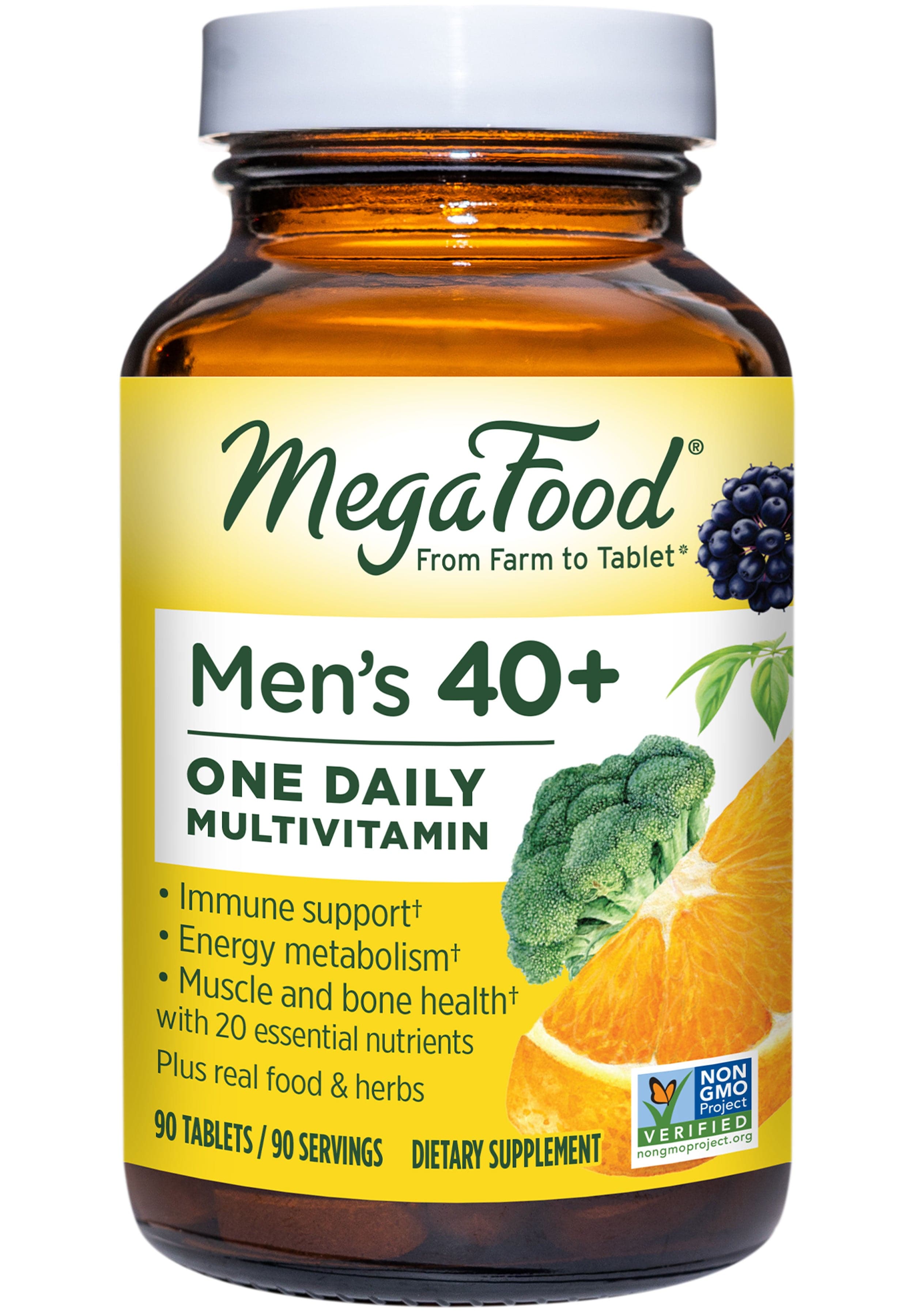 MegaFood Men's 40+ One Daily Multivitamin (Formerly Men Over 40 One Daily)