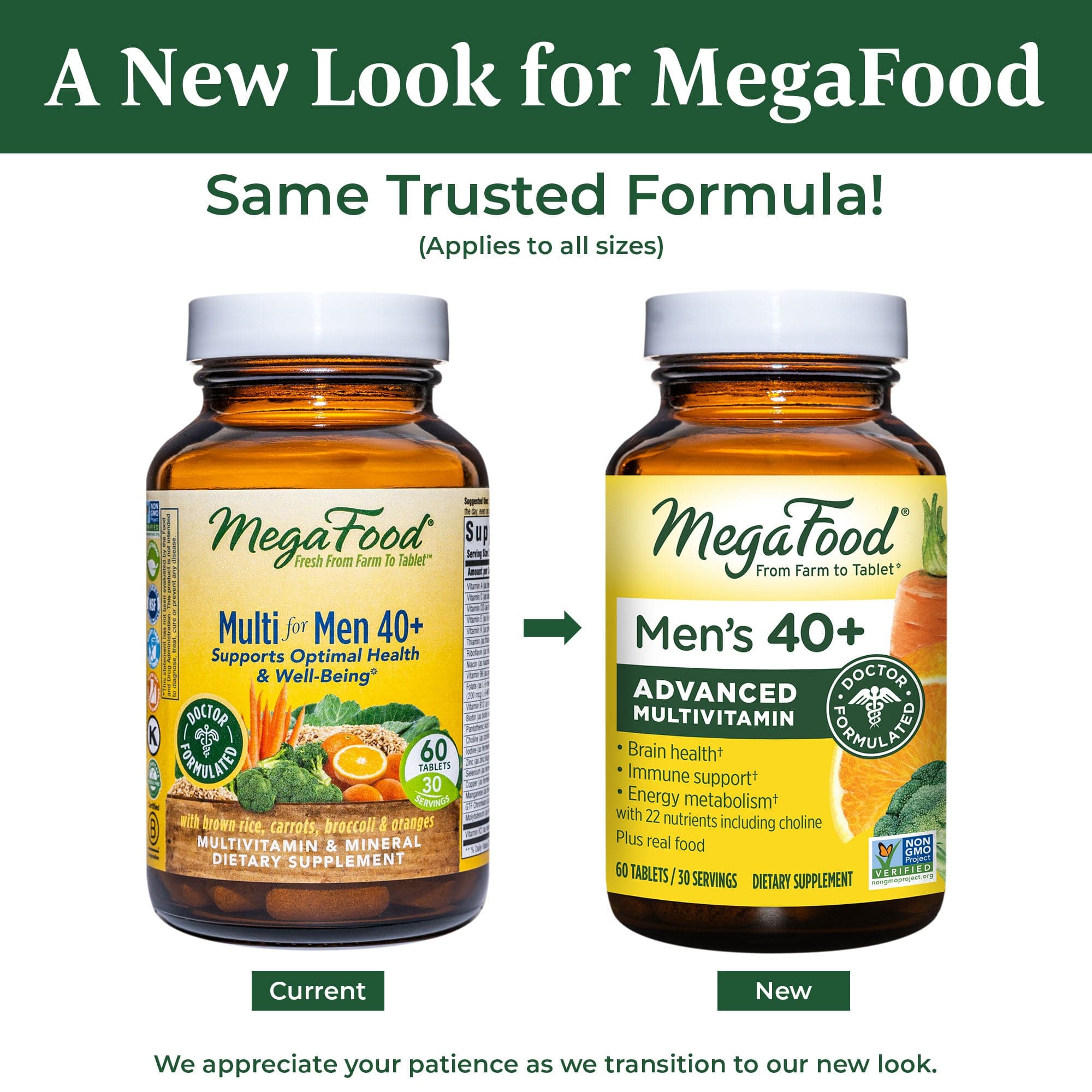 MegaFood Men's 40+ Advanced Multivitamin (Formerly Multi For Men 40+)