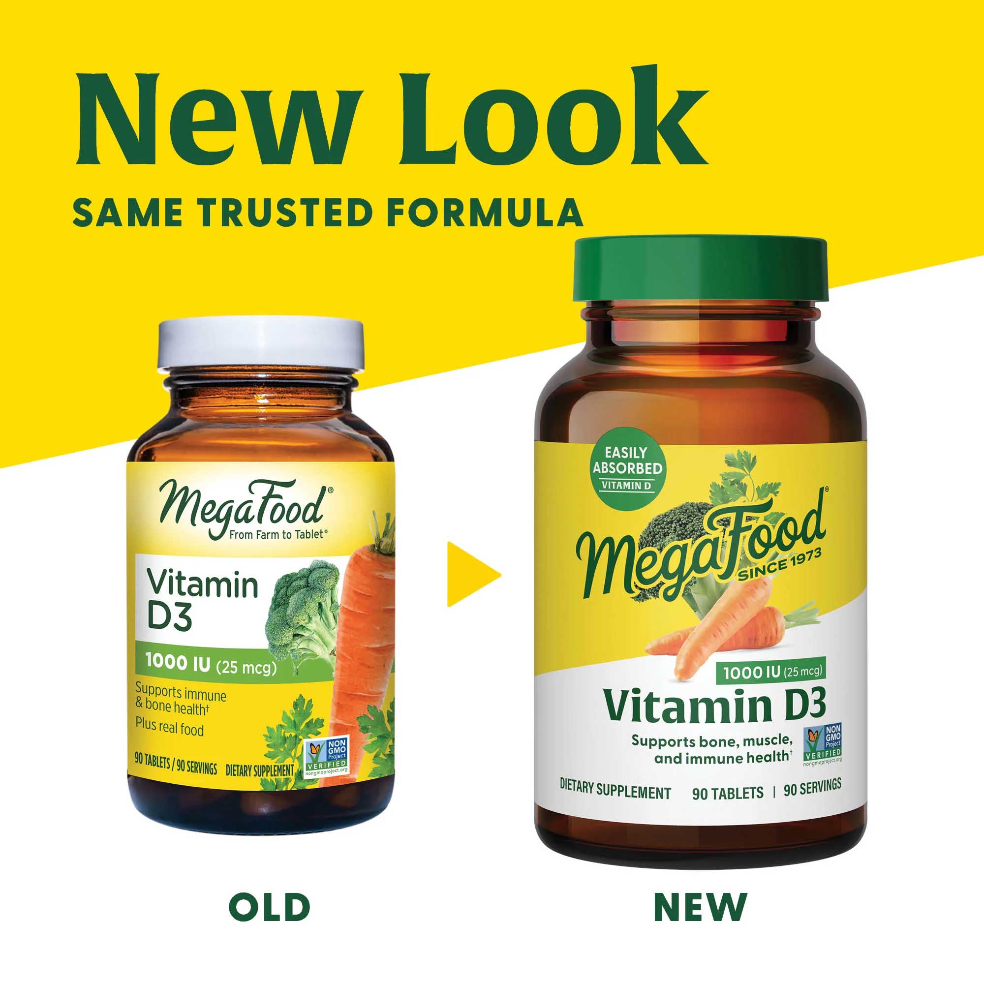 MegaFood Vitamin D3 1000 IU New Look