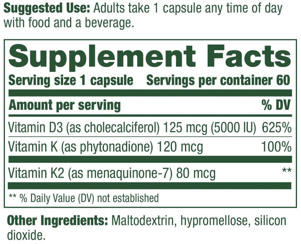 MegaFood Vitamin D3 5000 IU Ingredients 