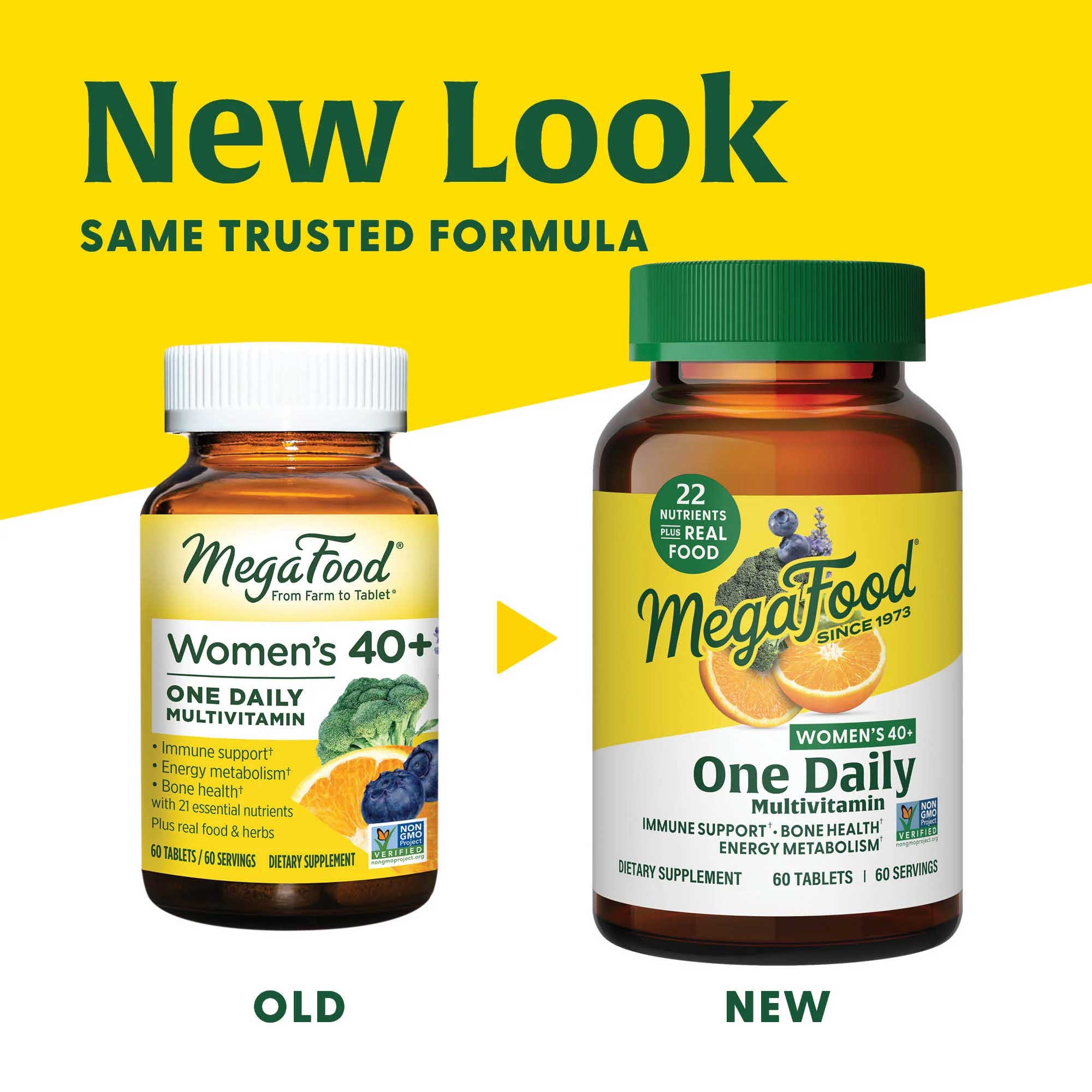 MegaFood Women's 40+ One Daily Multivitamin (Formerly Women Over 40 One Daily) New Look