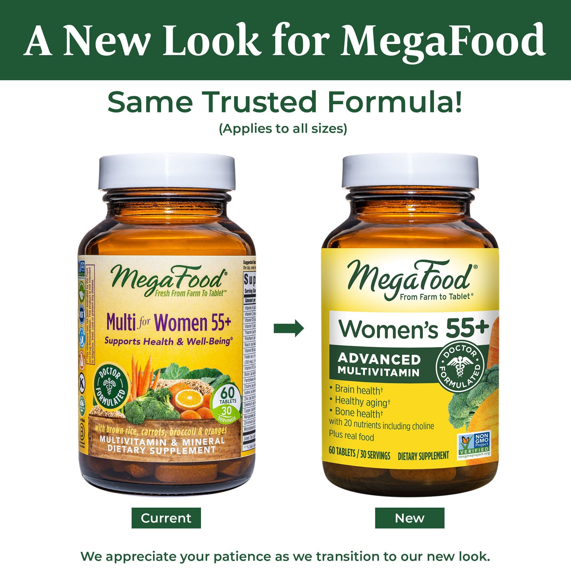 MegaFood Women's 55+ Advanced Multivitamin (Formerly Multi For Women 55+)