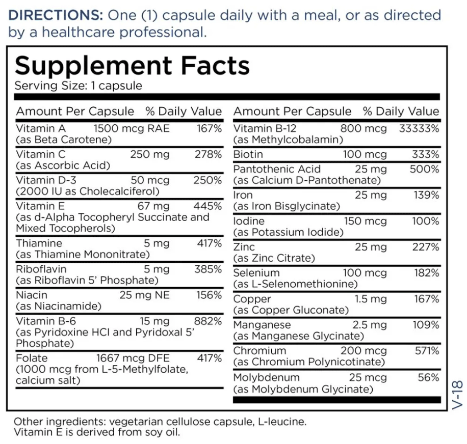 Metabolic Maintenance FemOne Ingredients