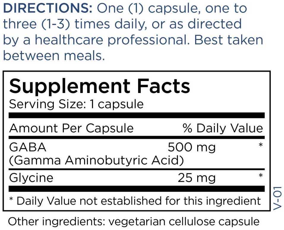 Metabolic Maintenance GABA 500 mg Ingredients