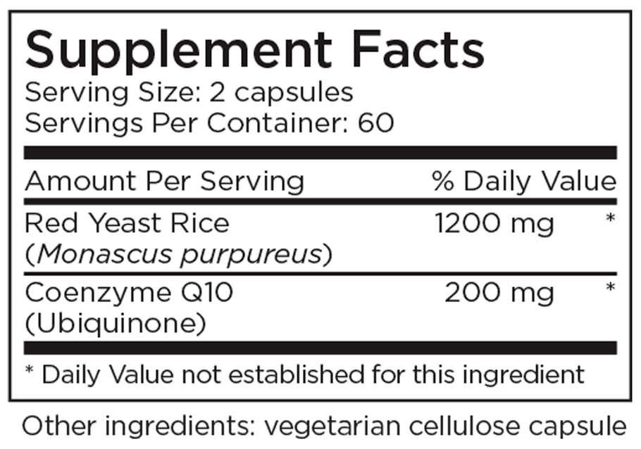 Metabolic Maintenance Red Yeast Rice with CoQ10 Ingredients