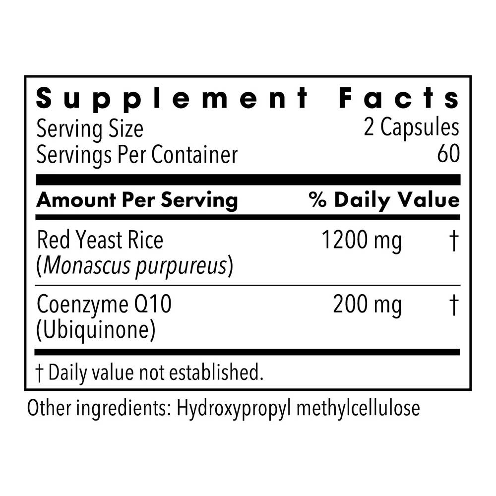 Allergy Research Group Red Yeast Rice with CoQ10 (Formerly Metabolic Maintenance) Ingredients