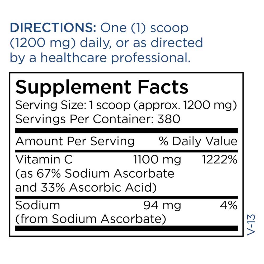 Metabolic Maintenance Vitamin C Powder (Reduced Acidity) Ingredients