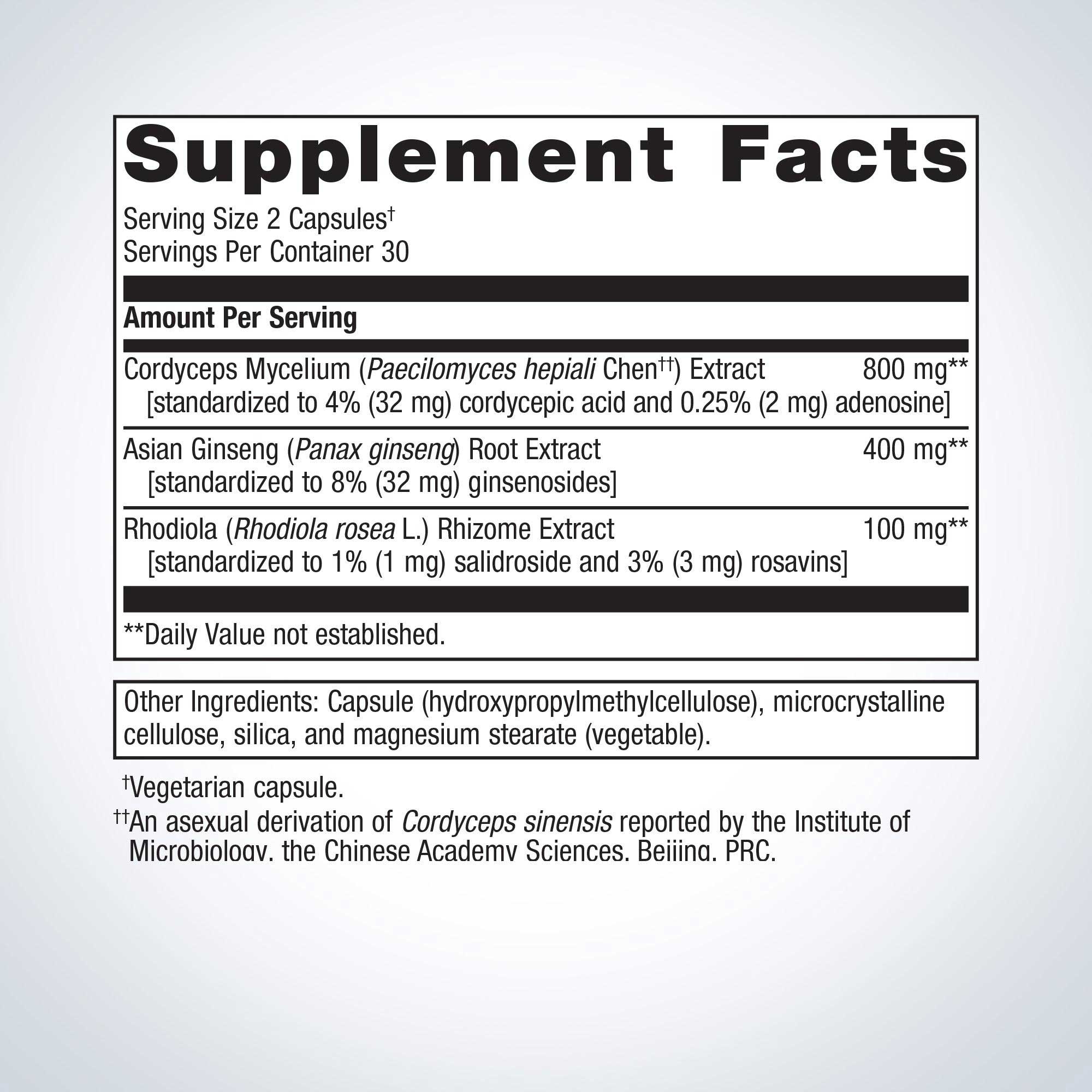 Metagenics Adreset Ingredients