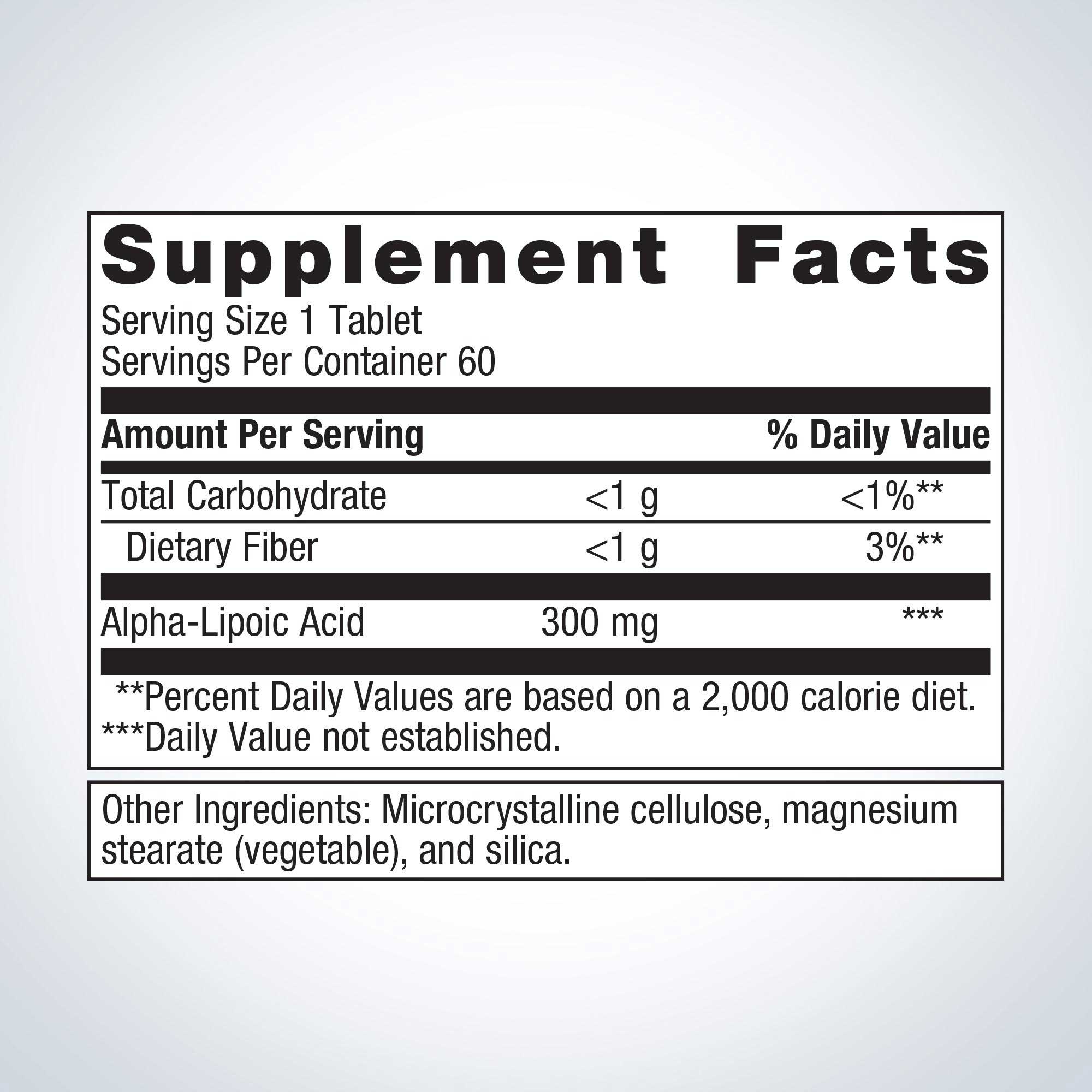 Metagenics Alpha-Lipoic Acid 300 mg Ingredients