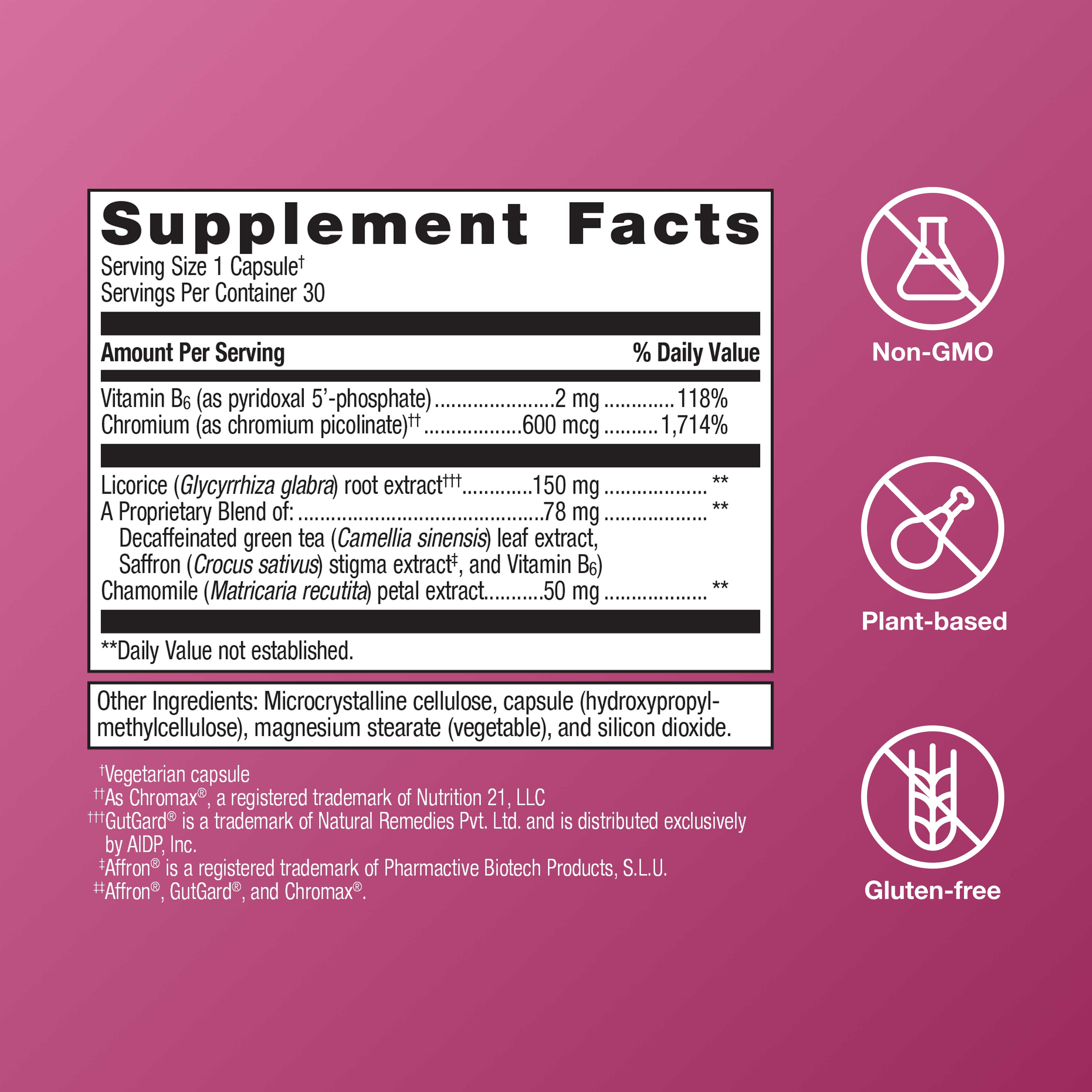 Metagenics HerWellness Naturally Balanced Ingredients