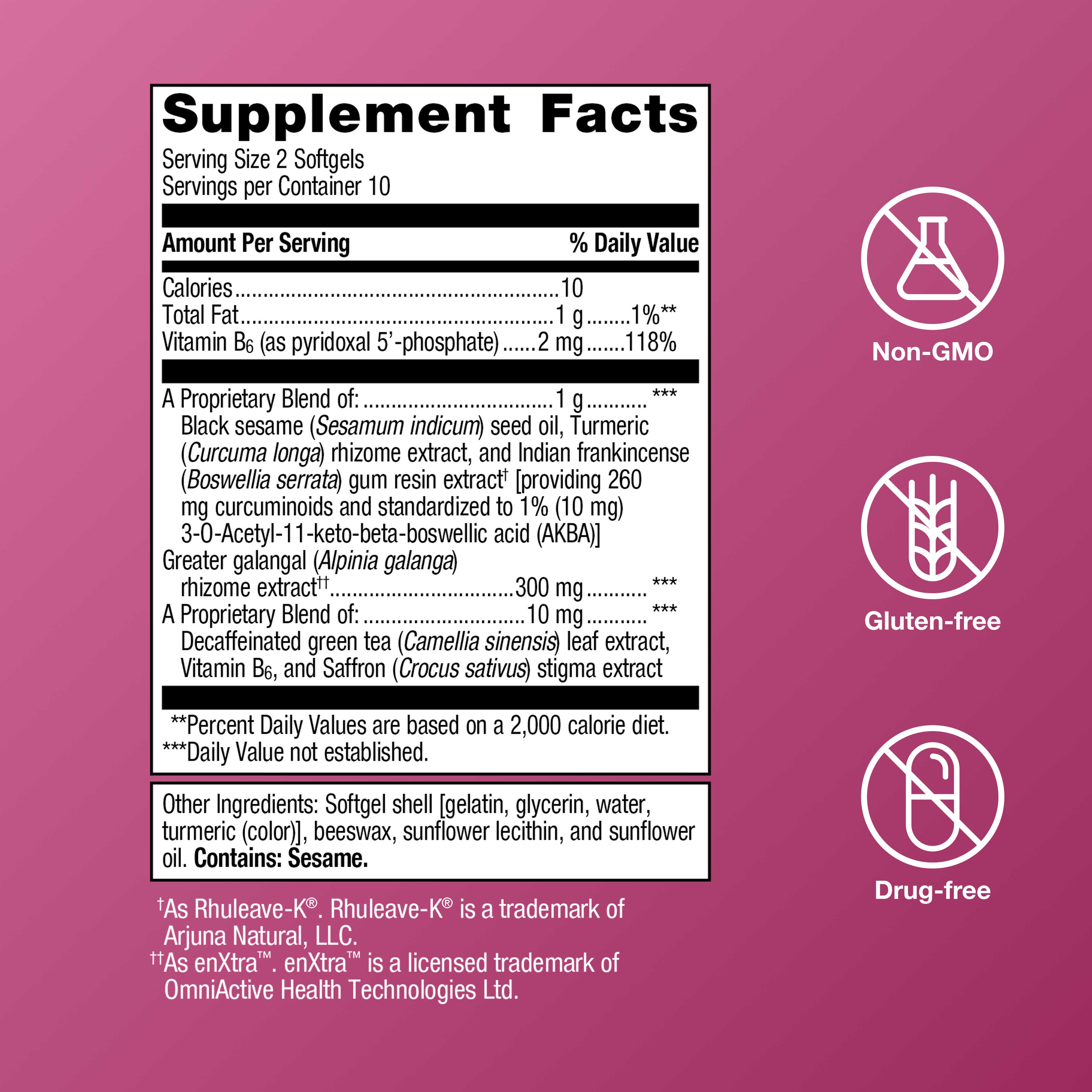 Metagenics HerWellness Rapid Period Relief Ingredients
